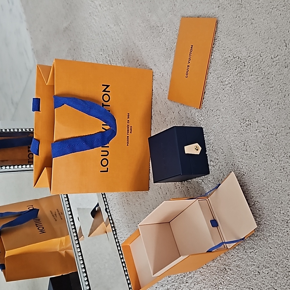 Louis Vuitton Leather Jewelry Box, Outer Box With Drawer, Bag & Receipt Holder